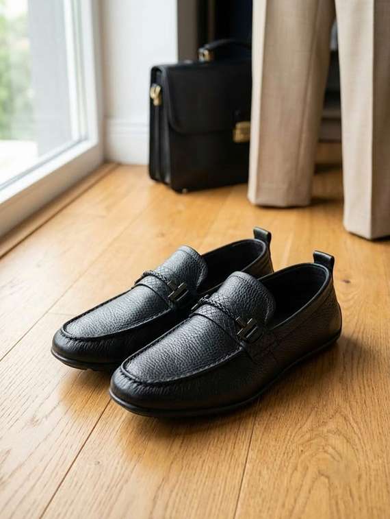 men black slip on horsebit loafer