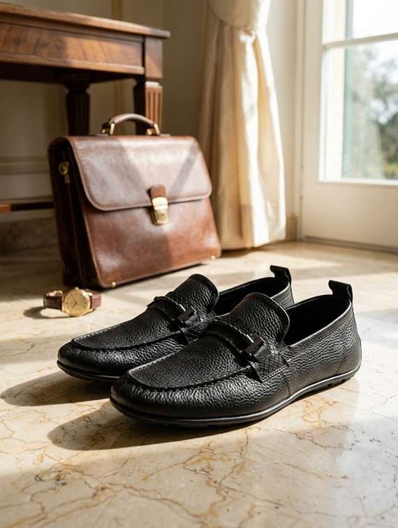 Men Black Slip On Horsebit Loafer - 22744327 -  Standard Image - 1