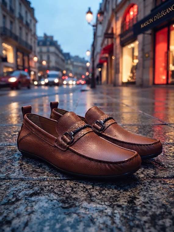 Men Tan Slip On Horsebit Loafer - 22744328 -  Standard Image - 1