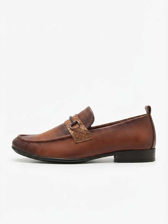 Men Tan Slip On Horsebit Loafer - 22744328 -  Standard Image - 4