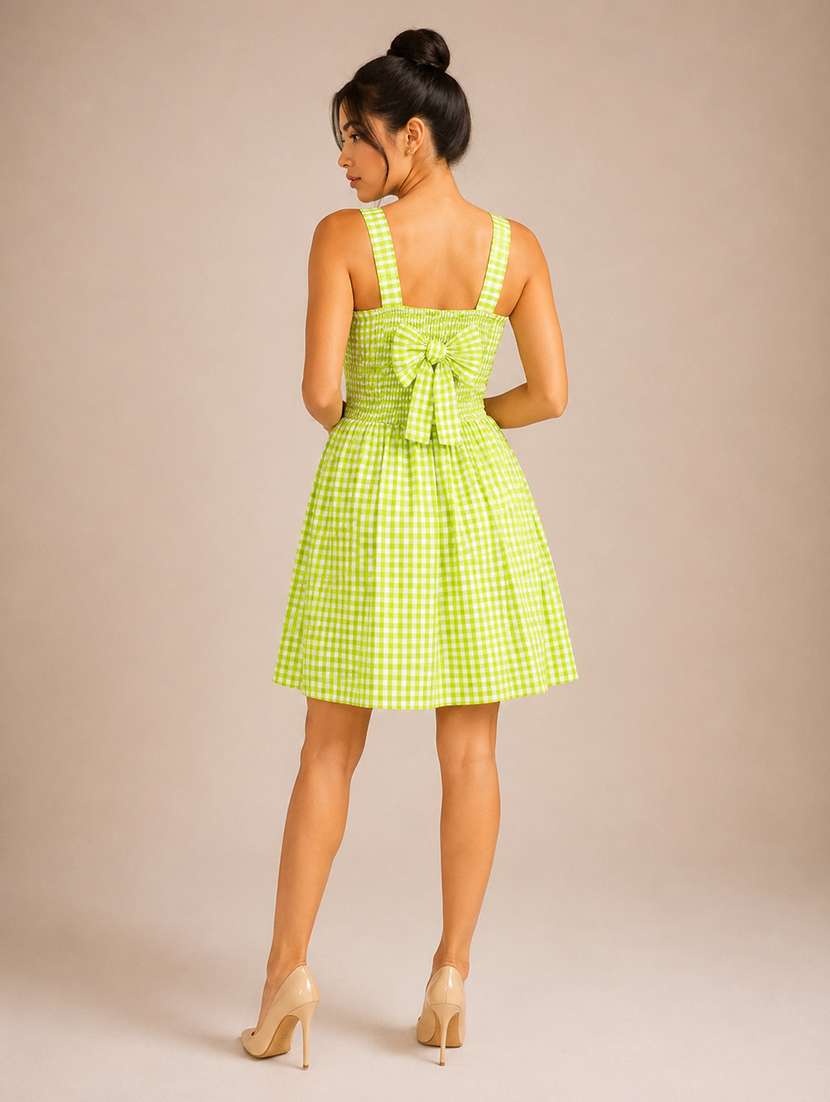 Women Checkered Sleeveless A-line Dress - 22744335 -  Standard Image - 4