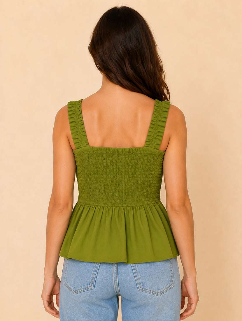 Women Solid Sleeveless Peplum Top - 22744351 -  Standard Image - 1