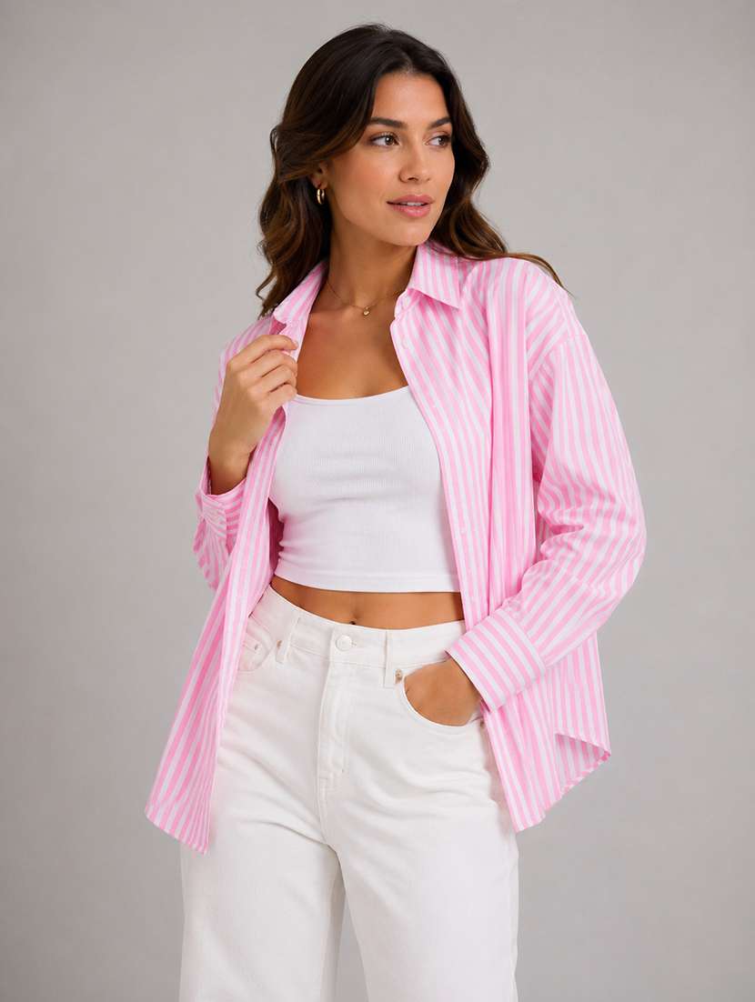 Women Striped Long Sleeves Regular Shirt - 22744384 -  Standard Image - 1