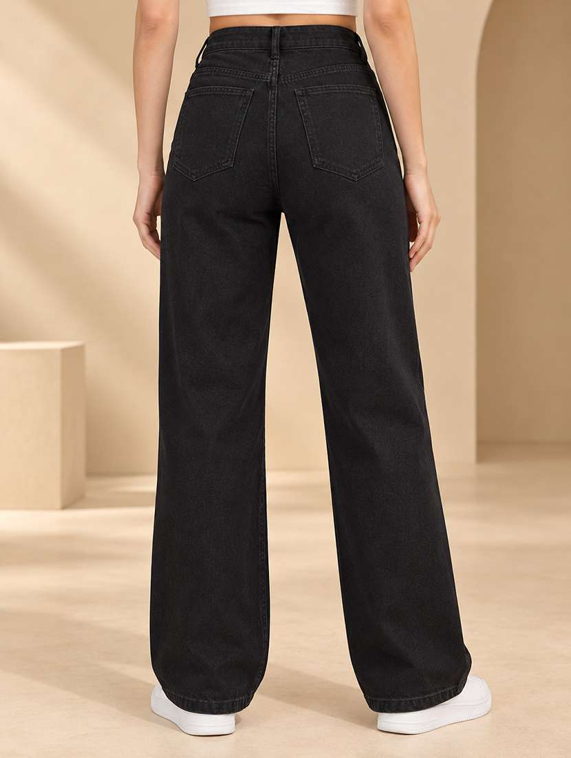 Women Solid High Rise Straight Jeans - 22744420 -  Standard Image - 1