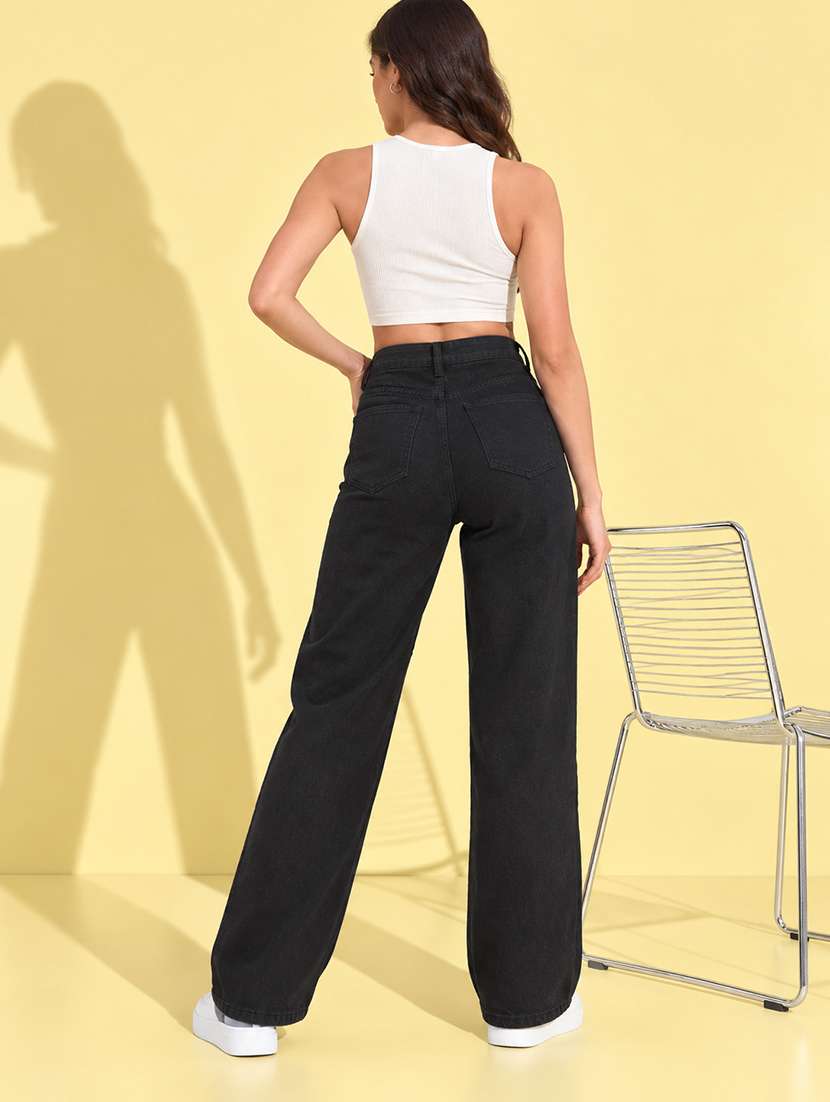 Women Solid High Rise Straight Jeans - 22744421 -  Standard Image - 1