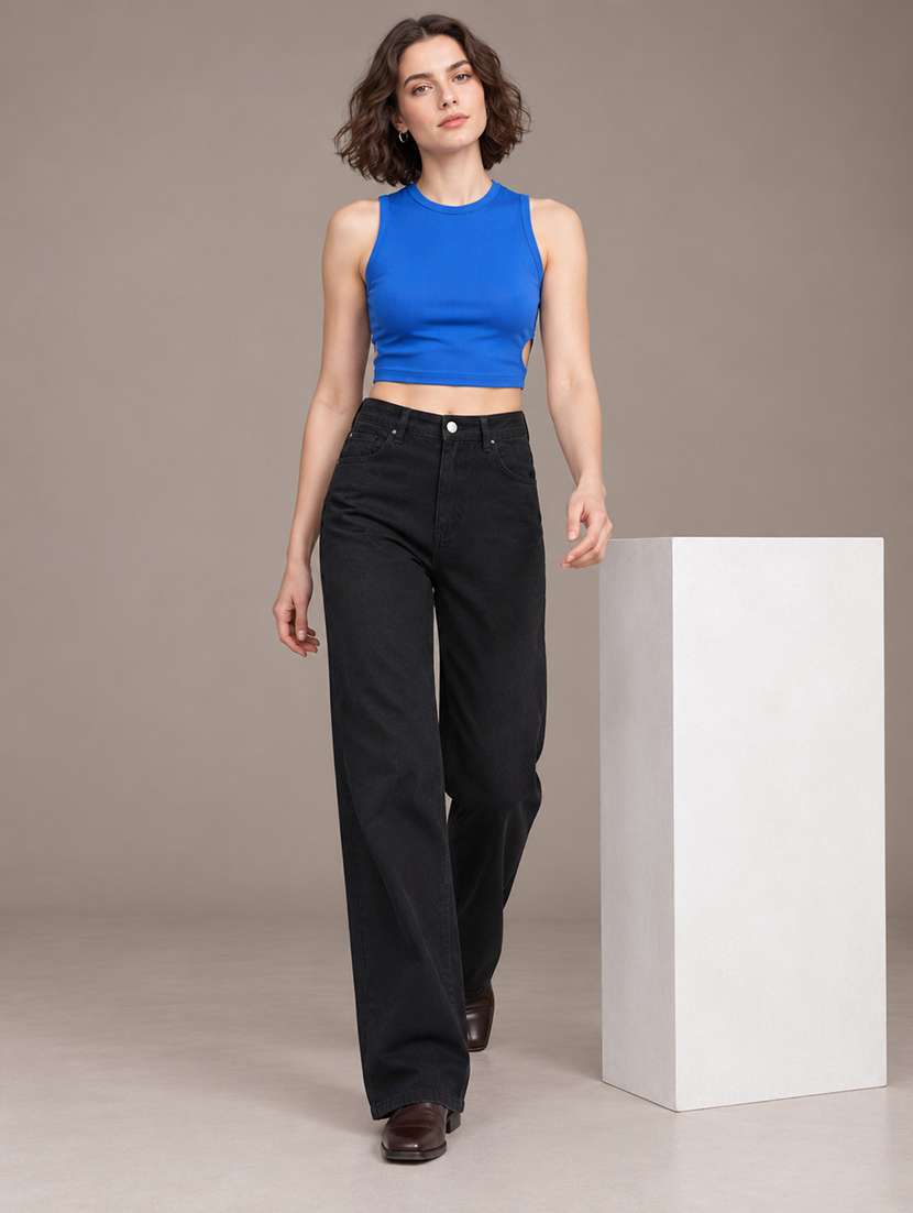 Women Solid High Rise Straight Jeans - 22744422 -  Standard Image - 1