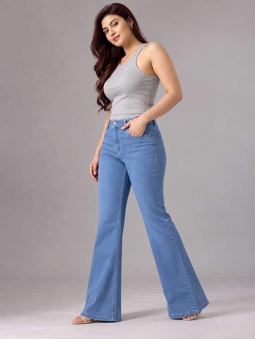 Women Solid High Rise Bootcut Jeans - 22744423 -  Standard Image - 4