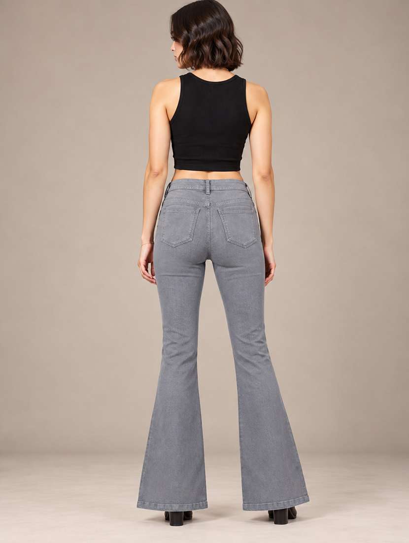 Women Solid High Rise Bootcut Jeans - 22744425 -  Standard Image - 4