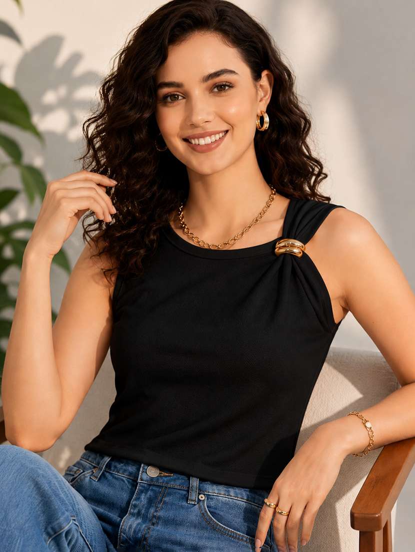 Women Solid Sleeveless Regular Top - 22745250 -  Standard Image - 1