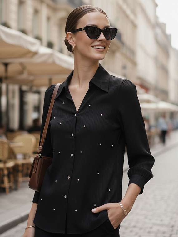 Women Embellished Long Sleeves Regular Shirt - 22745275 -  Standard Image - 1