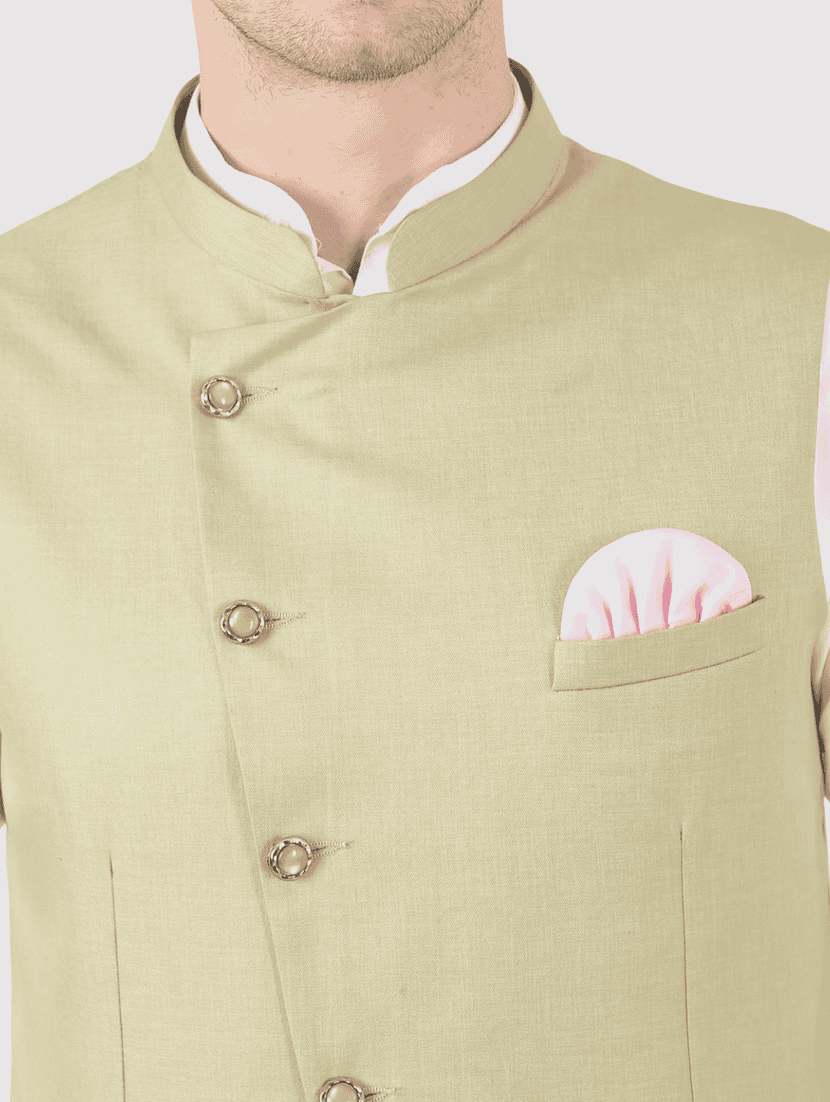 Men Solid Sleeveless Regular Fit Nehru Jacket - 22745493 -  Standard Image - 1