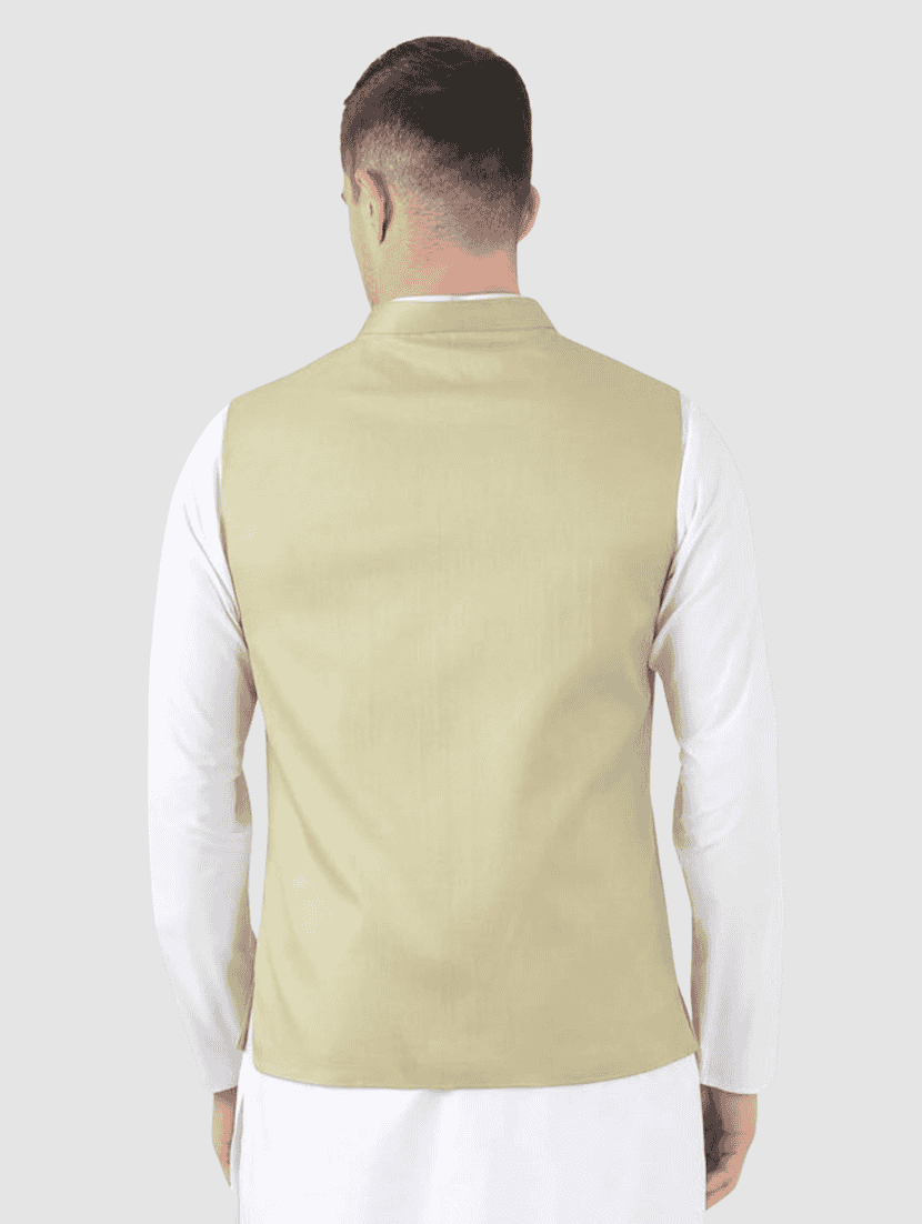 Men Solid Sleeveless Regular Fit Nehru Jacket - 22745493 -  Standard Image - 4