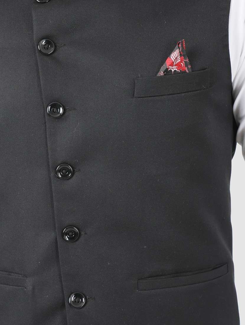 Men Solid Sleeveless Regular Fit Nehru Jacket - 22745508 -  Standard Image - 1