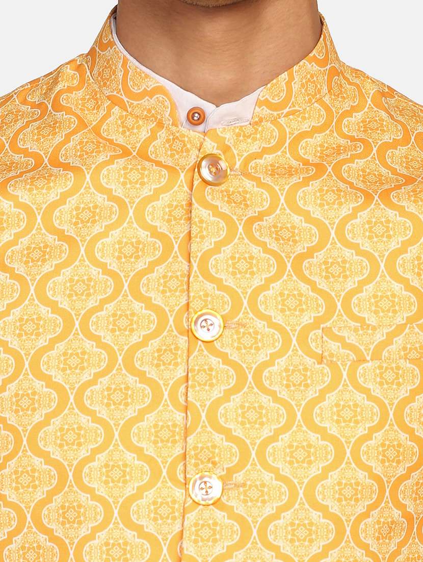 Men Printed Sleeveless Nehru Jacket - 22745540 -  Standard Image - 1