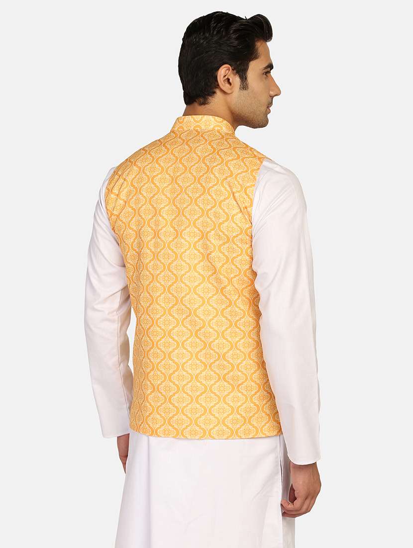 Men Printed Sleeveless Nehru Jacket - 22745540 -  Standard Image - 4