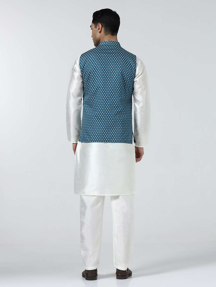 Men Self Design Sleeveless Nehru Jacket - 22745548 -  Standard Image - 4