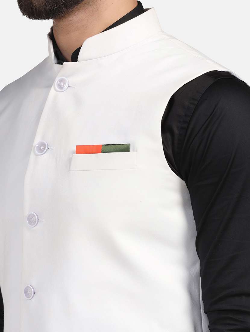 Men Solid Sleeveless Regular Fit Nehru Jacket - 22745555 -  Standard Image - 1