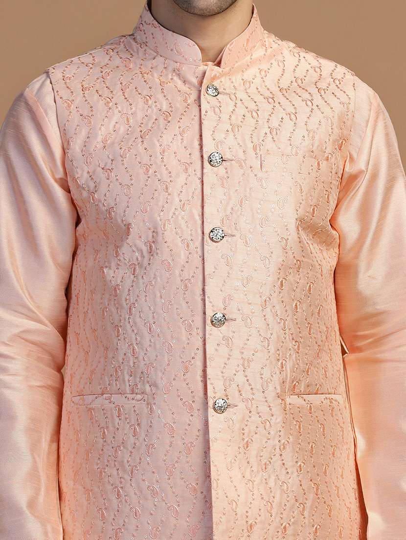 Men Embroidered Sleeveless Nehru Jacket - 22745569 -  Standard Image - 1