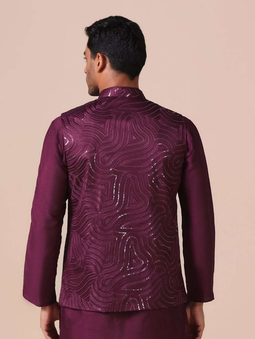 Men Embroidered Sleeveless Nehru Jacket - 22745585 -  Standard Image - 4