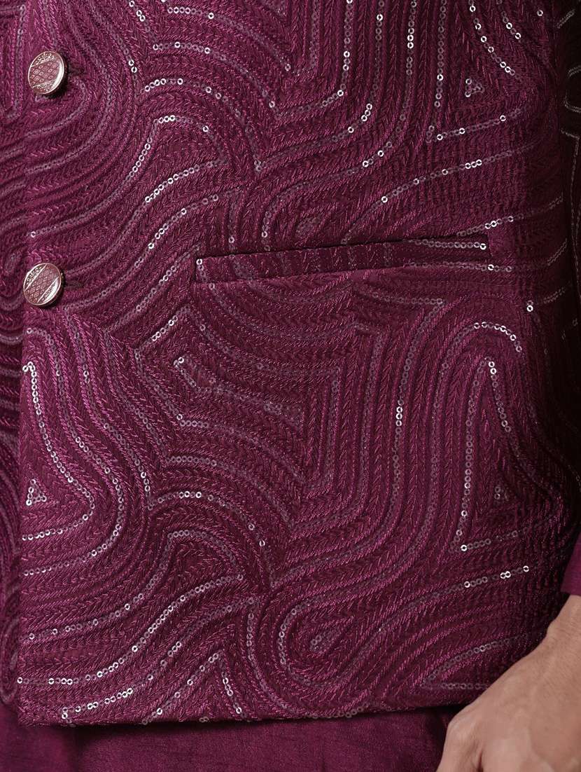 Men Embroidered Sleeveless Nehru Jacket - 22745585 -  Standard Image - 6