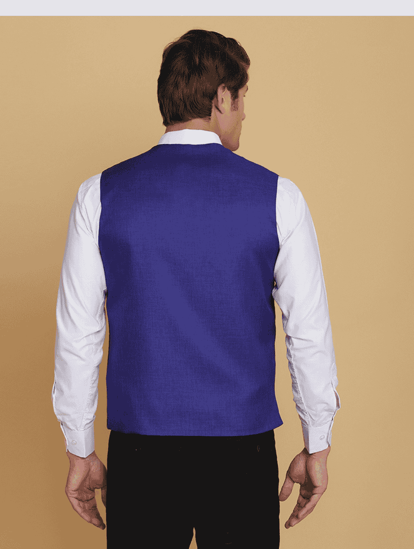 Men Solid Sleeveless Double Breast Waist Coat - 22745606 -  Standard Image - 4