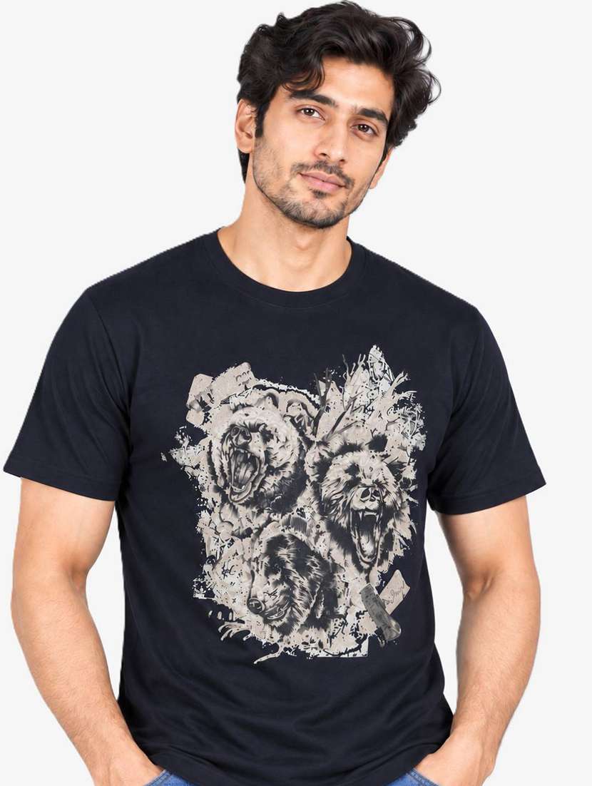 Men Printed Short Sleeve Regular Fit T-shirt - 22746725 -  Standard Image - 1