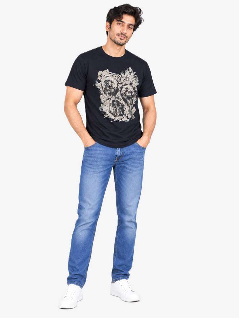 Men Printed Short Sleeve Regular Fit T-shirt - 22746725 -  Standard Image - 4