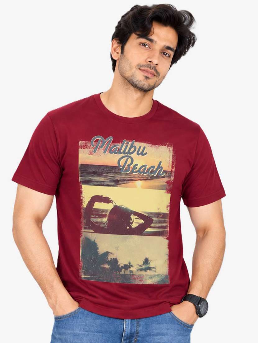 men printed short sleeve regular fit t-shirt