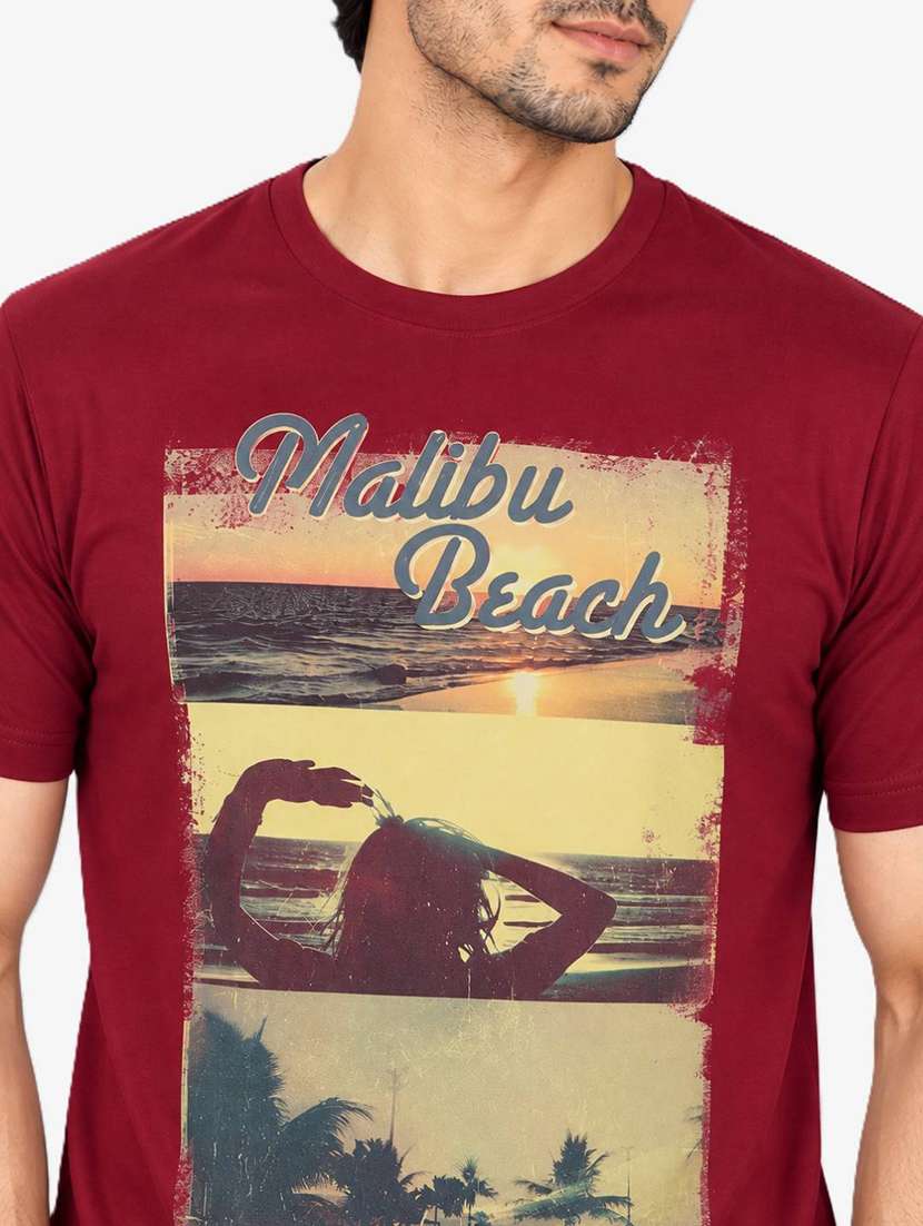 Men Printed Short Sleeve Regular Fit T-shirt - 22746726 -  Standard Image - 1