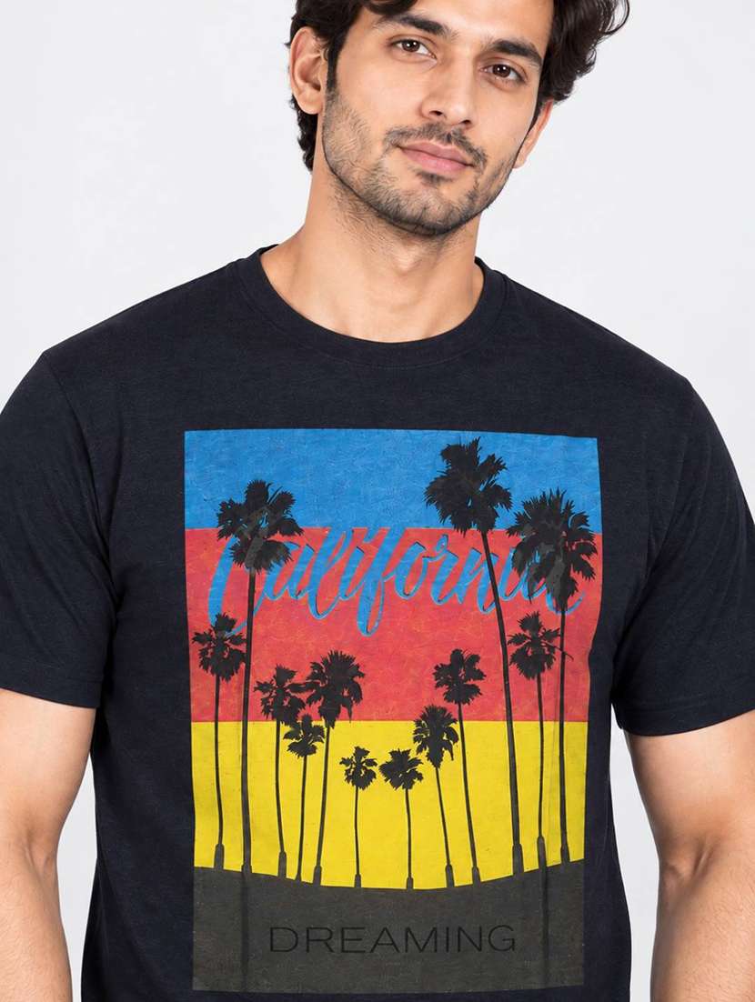 Men Printed Short Sleeve Regular Fit T-shirt - 22746730 -  Standard Image - 1