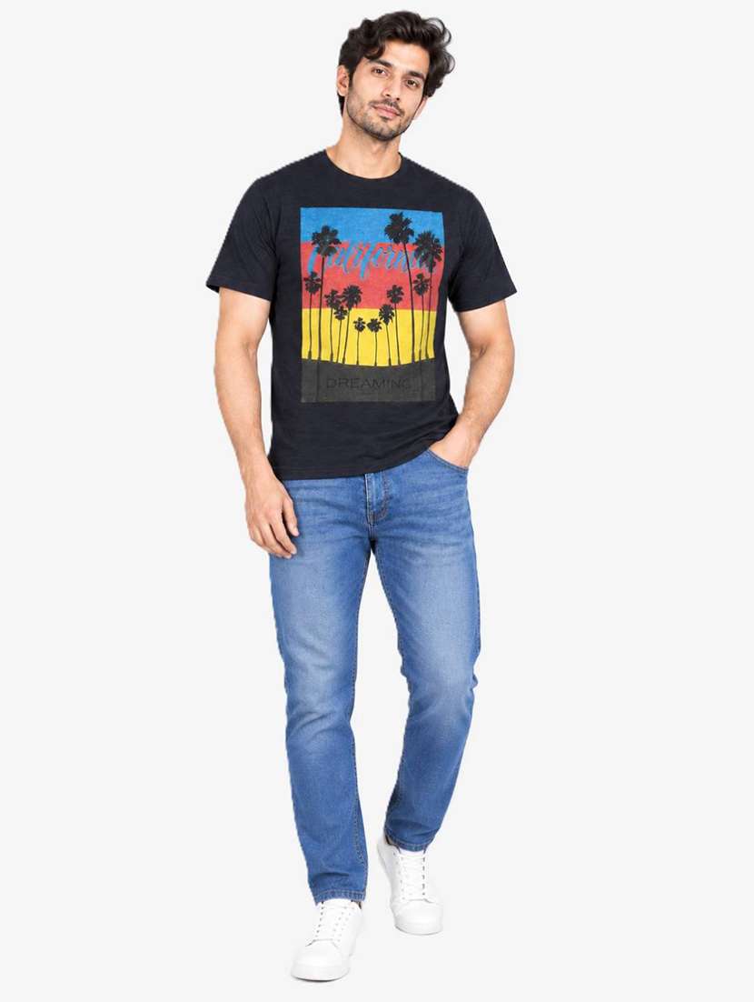 Men Printed Short Sleeve Regular Fit T-shirt - 22746730 -  Standard Image - 4