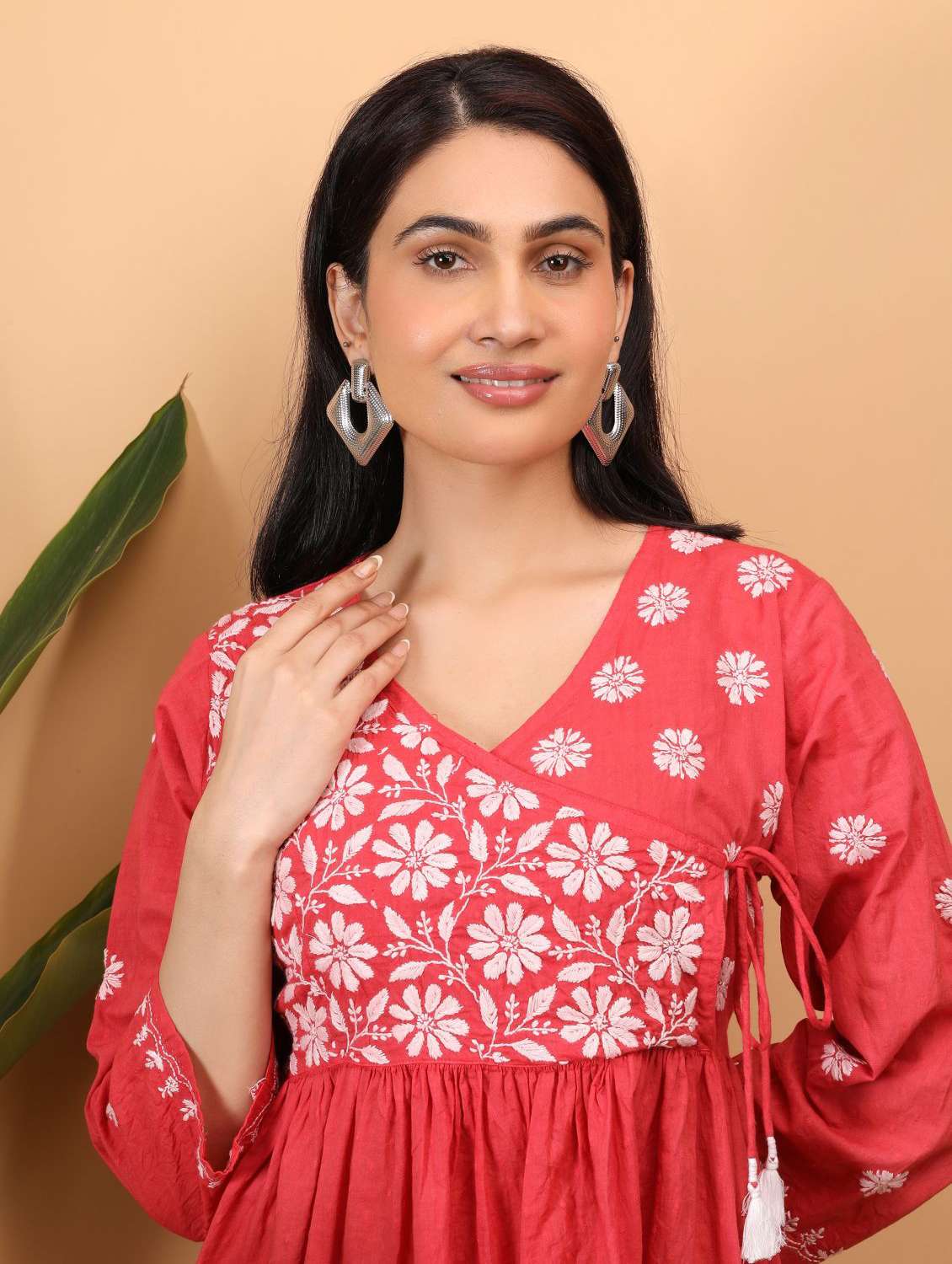 Women Embroidered Three Quarter Sleeves A-line Top - 22748718 -  Standard Image - 4