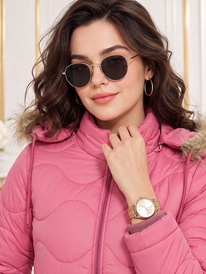 Women Solid Long Sleeves Hooded Quilted Jacket - 22748740 -  Standard Image - 1
