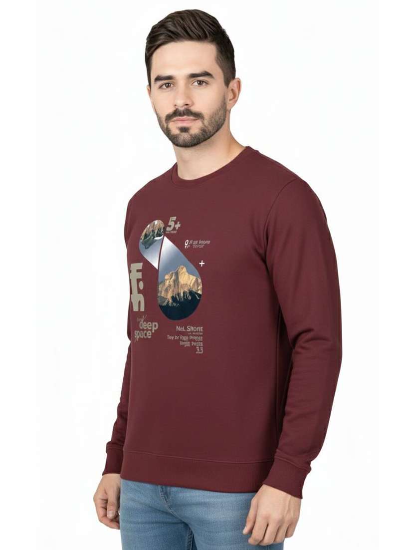 Men Printed Long Sleeve Regular Fit Sweatshirt - 22750429 -  Standard Image - 1