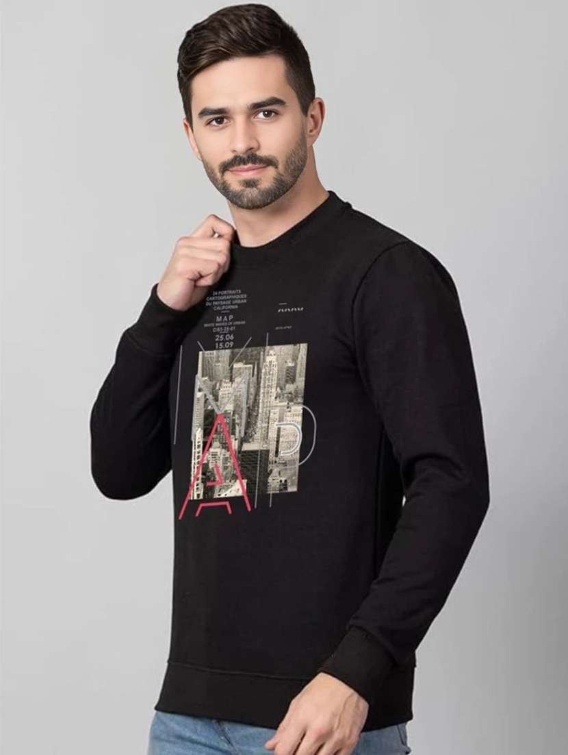 Men Printed Long Sleeve Regular Fit Sweatshirt - 22750430 -  Standard Image - 1