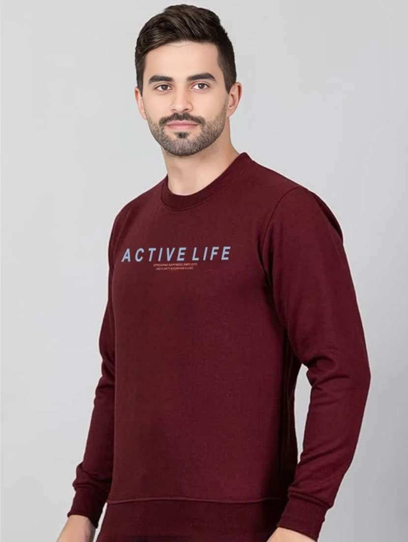 Men Printed Long Sleeve Regular Fit Sweatshirt - 22750438 -  Standard Image - 1