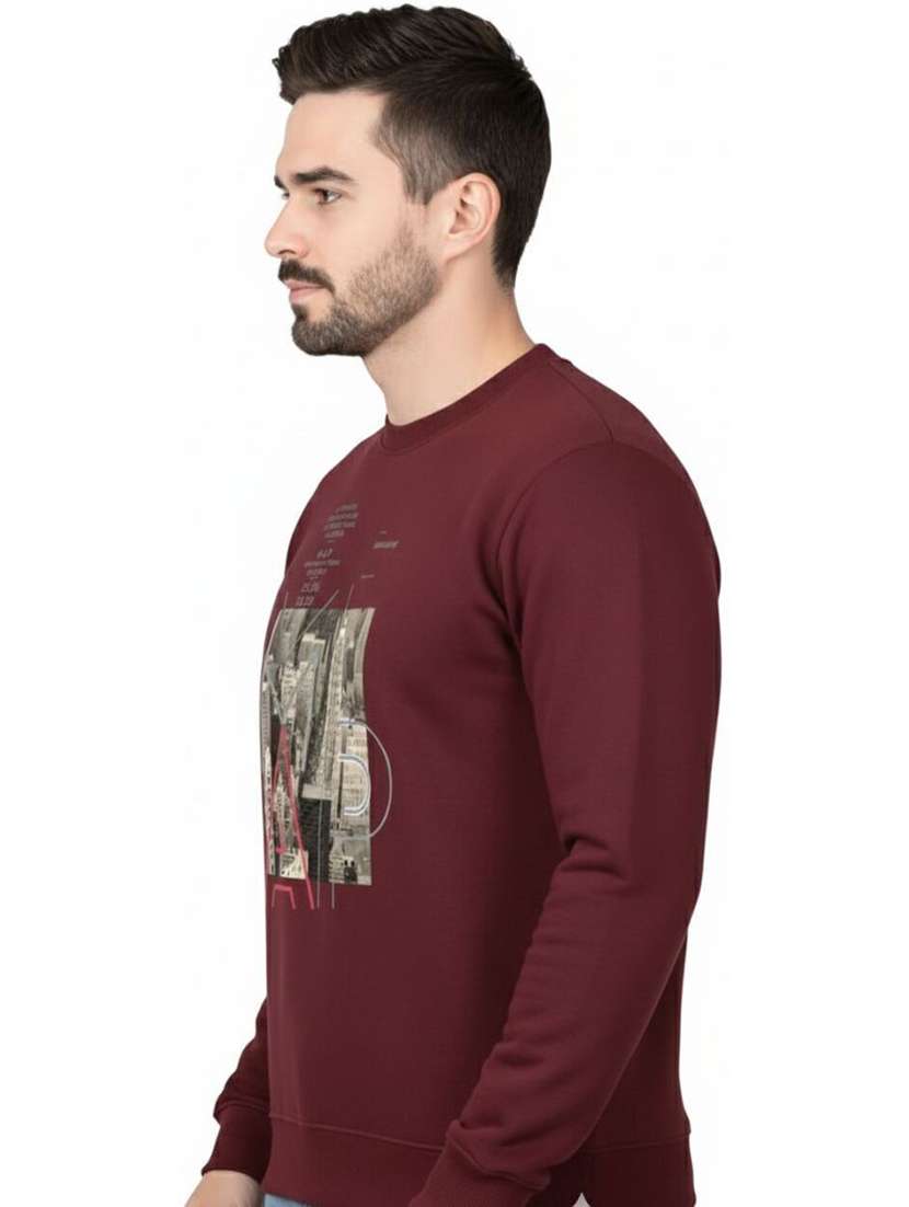Men Printed Long Sleeve Regular Fit Sweatshirt - 22750442 -  Standard Image - 1