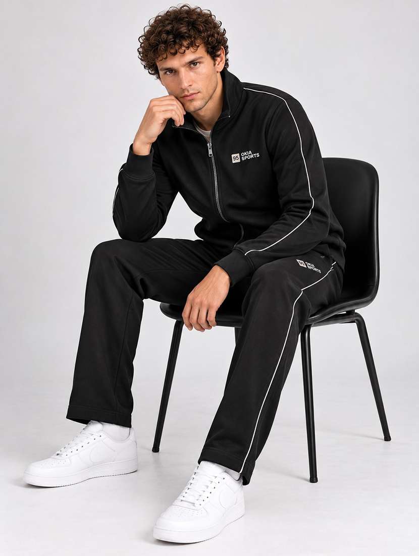 Men Solid Long Sleeve Full Length Track Suit - 22750467 -  Standard Image - 1