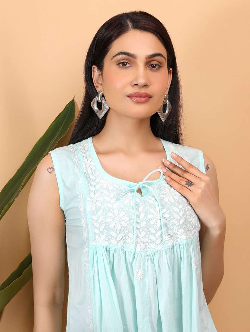 Women Embroidered Sleeveless A-line Top - 22751474 -  Standard Image - 1