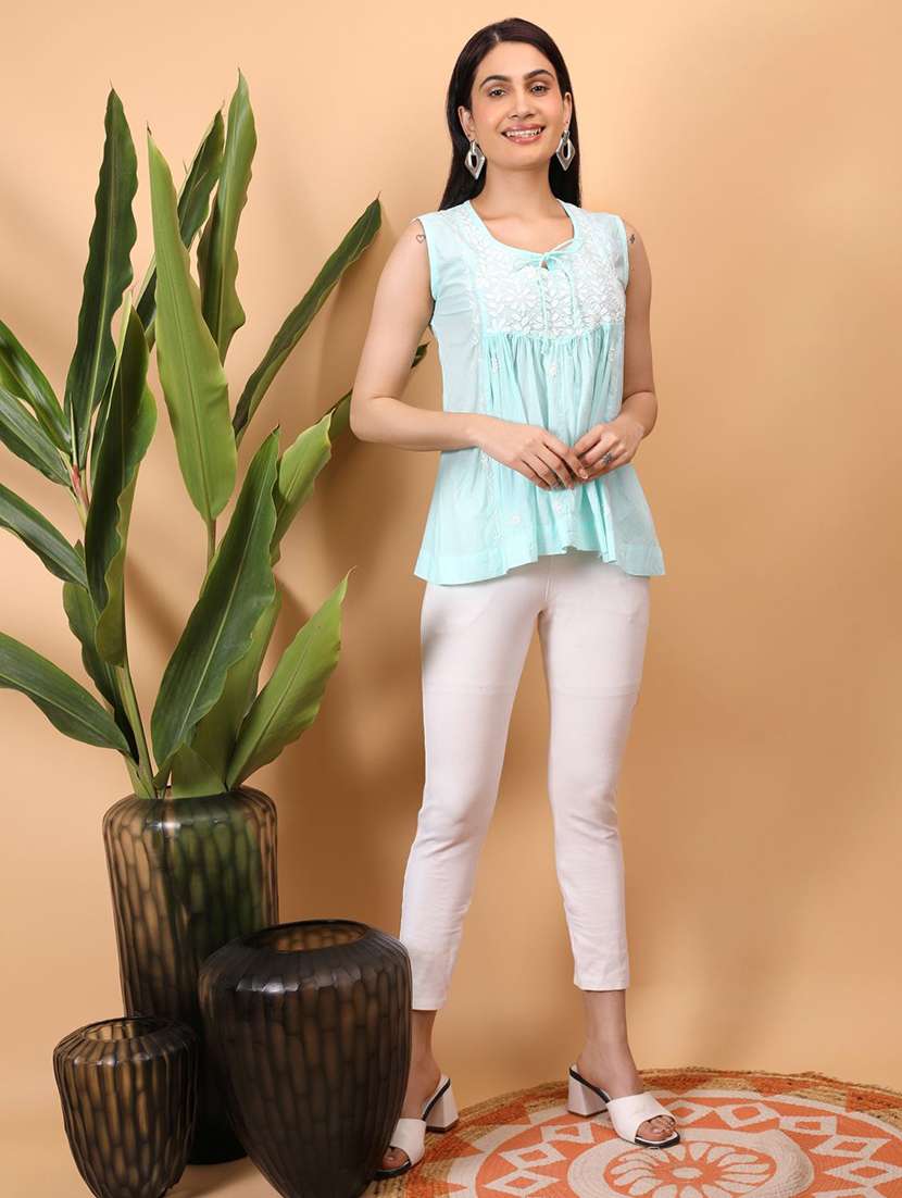 Women Embroidered Sleeveless A-line Top - 22751474 -  Standard Image - 4