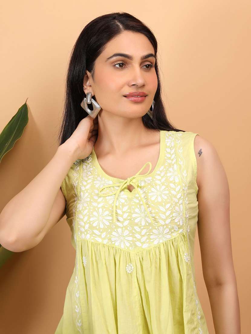 Women Embroidered Sleeveless A-line Top - 22751475 -  Standard Image - 1