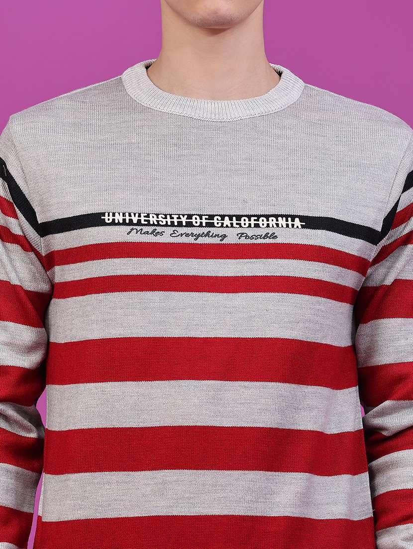 Men Striped Long Sleeve Regular Fit Pullover - 22753820 -  Standard Image - 1