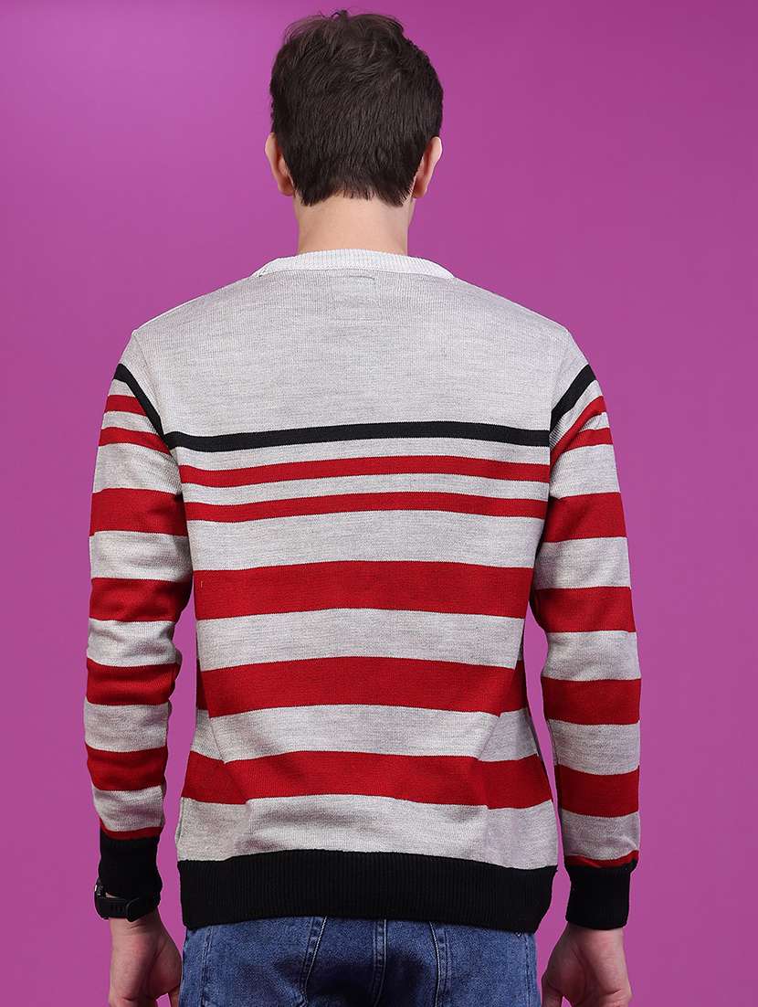 Men Striped Long Sleeve Regular Fit Pullover - 22753820 -  Standard Image - 4