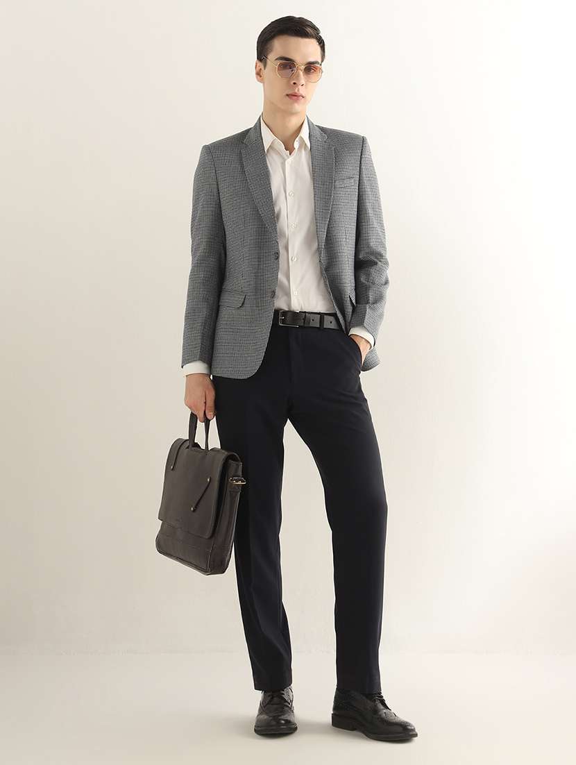 Men Checkered Lapel Collar Single Breasted Formal Blazer - 22755541 -  Standard Image - 4