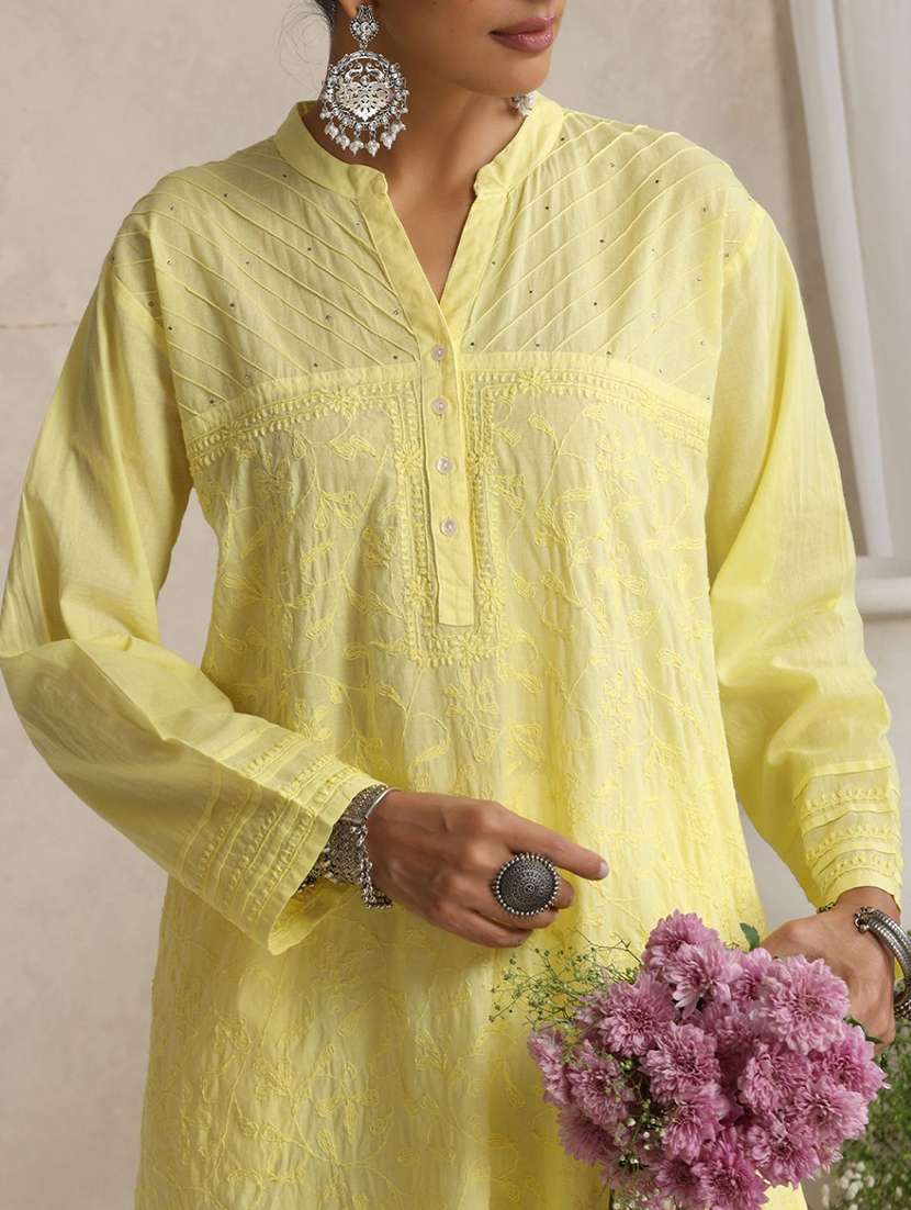 Women Embroidered Long Sleeves A-line Kurta - 22755542 -  Standard Image - 1