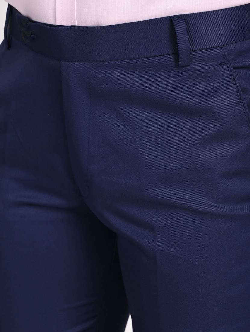 Men Solid Mid Rise Flat Front Formal Trouser - 22755854 -  Standard Image - 1