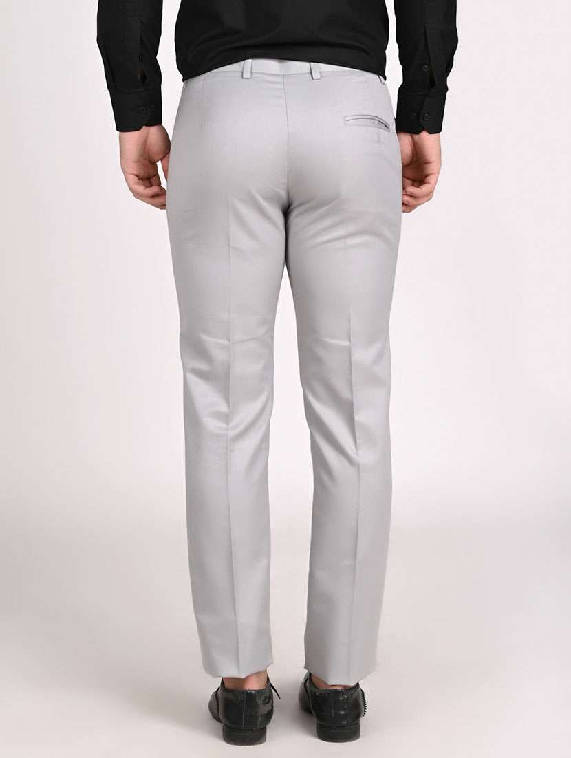 Men Solid Mid Rise Flat Front Formal Trouser - 22755859 -  Standard Image - 4