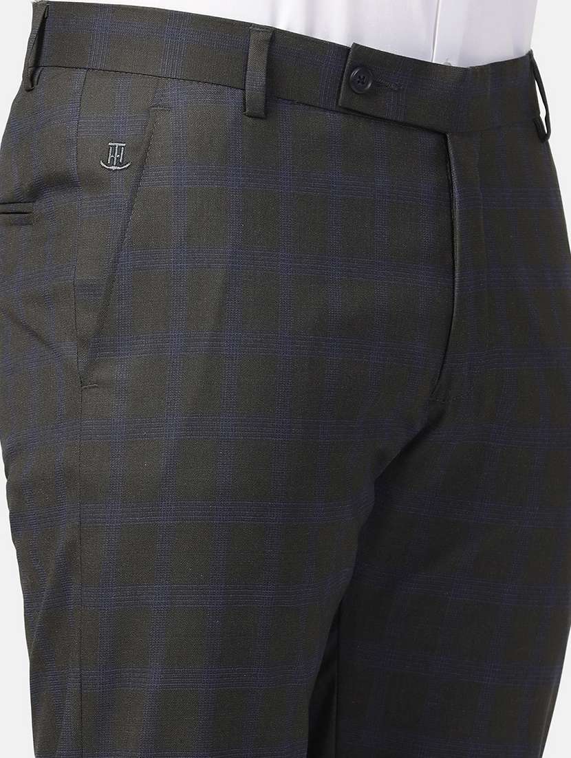 Men Checkered Mid Rise Flat Front Formal Trouser - 22755864 -  Standard Image - 1