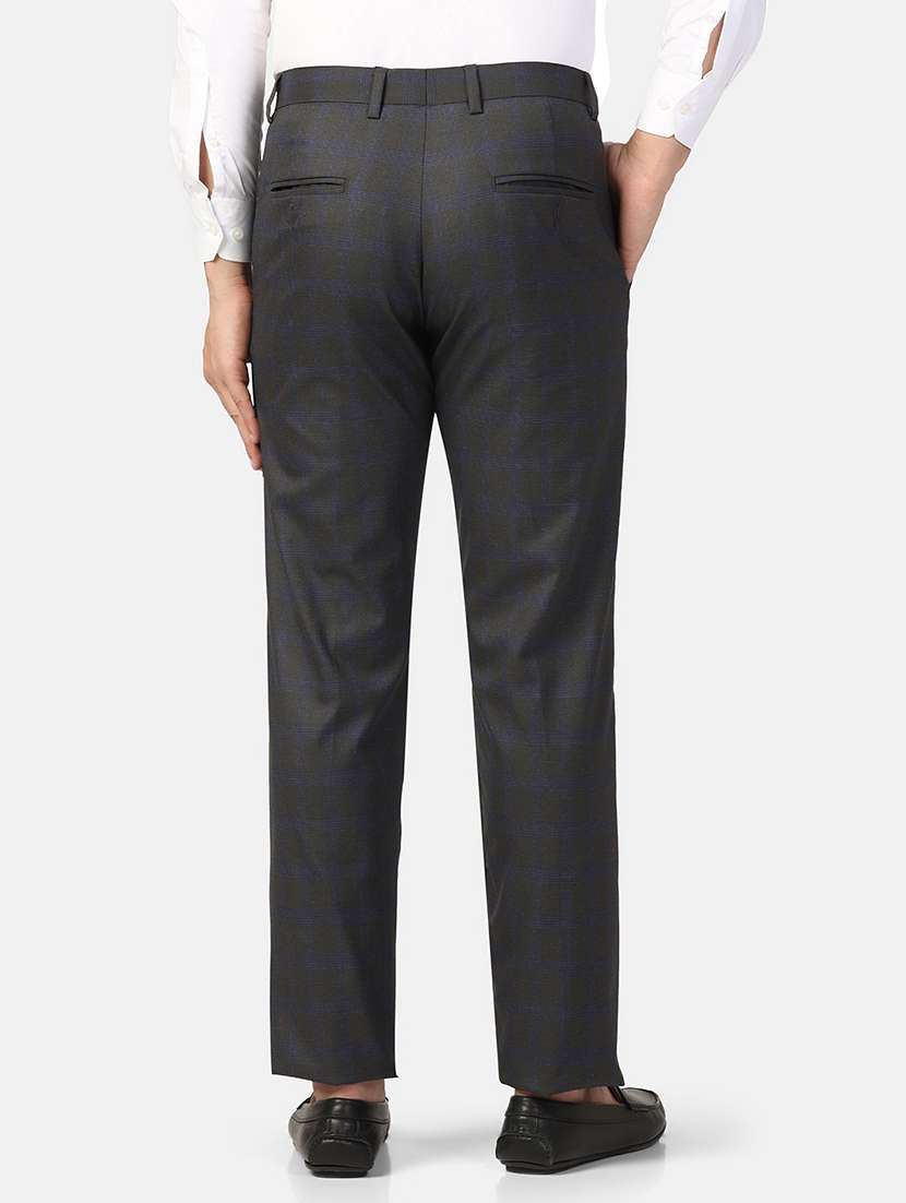 Men Checkered Mid Rise Flat Front Formal Trouser - 22755864 -  Standard Image - 4