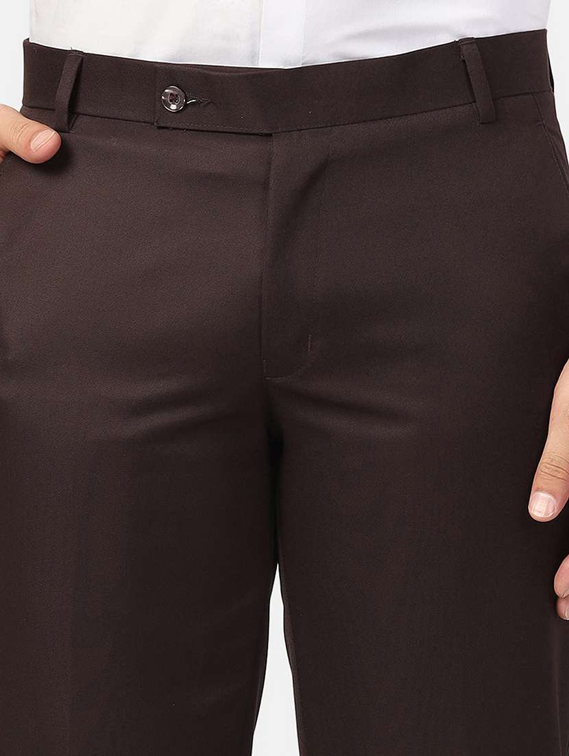 Men Solid Mid Rise Flat Front Formal Trouser - 22755865 -  Standard Image - 1